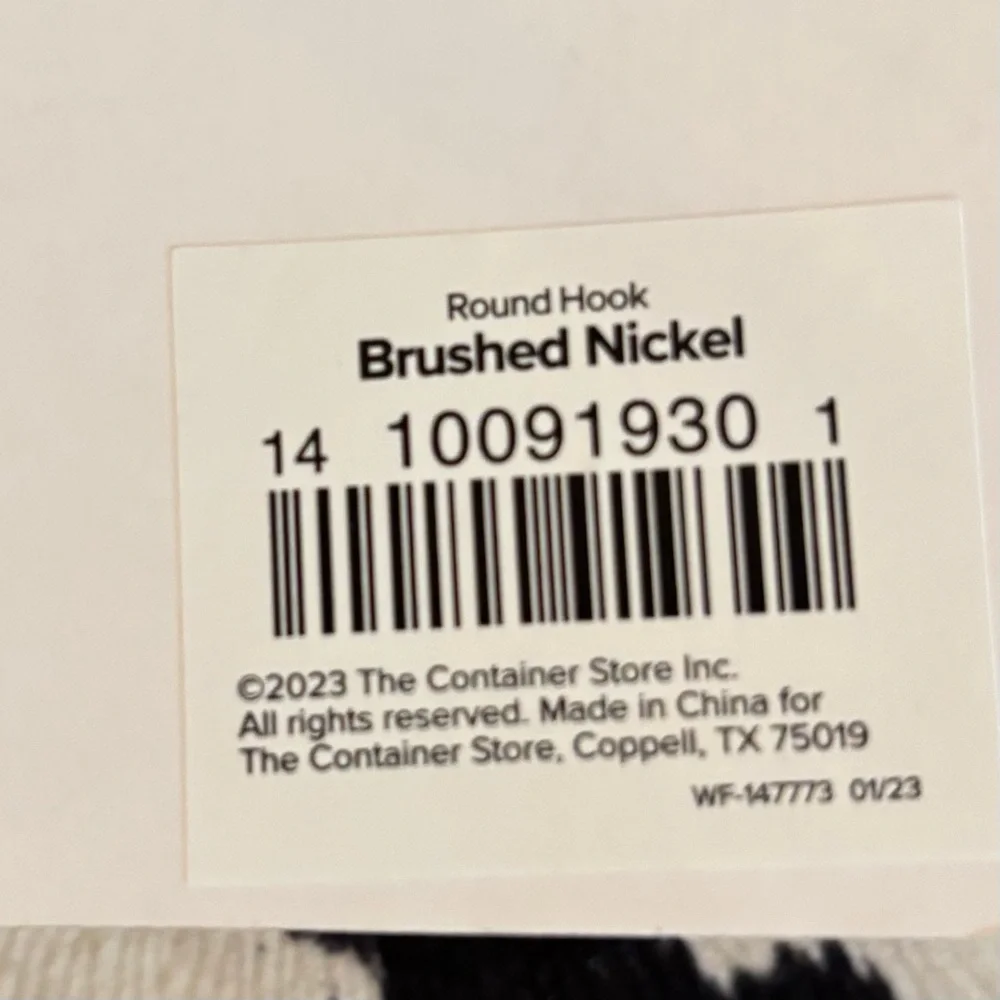NWT The Container Store Brushed Nickel Oversized Hook